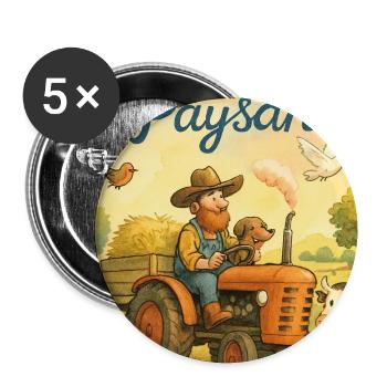 Le Bon Sens Paysan - Lot de 5 moyens badges (32 mm) - blanc - Devant