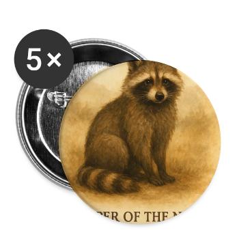 Keeper of the Night Raccoon - Buttons medium 1.26"/32 mm (5-pack) - white - Front
