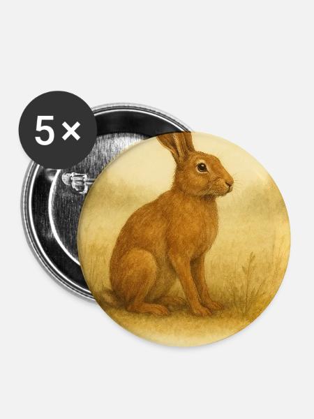 Flüstern des Wiesenhasen - Buttons mittel 32 mm (5er Pack) - Weiß