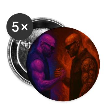 Feuer gegen Eis Duell der Elemente - Buttons mittel 32 mm (5er Pack) - Weiß - Vorne
