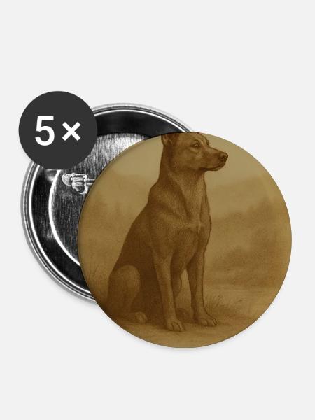 Loyal im Geiste Hund - Buttons mittel 32 mm (5er Pack) - Weiß