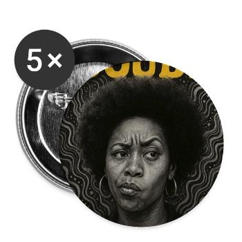 Porträt Afro Funky Doubt - Buttons mittel 32 mm (5er Pack) - Weiß - Vorne
