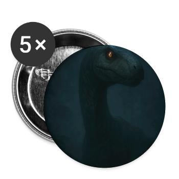 Dino in cloud forest with glowing eye - Buttons medium 1.26"/32 mm (5-pack) - white - Front