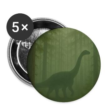 Dinosaure de la forêt nuageuse dans la jungle - Lot de 5 moyens badges (32 mm) - blanc - Devant