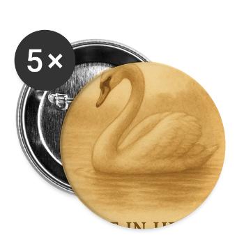 Swan Silhouette Pure in Heart - Buttons medium 1.26"/32 mm (5-pack) - white - Front