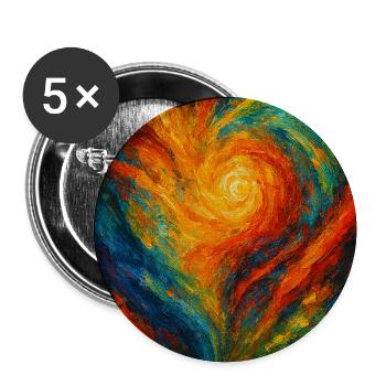 Chromatic Vortex Abstract Fire - Buttons medium 1.26"/32 mm (5-pack) - white - Front