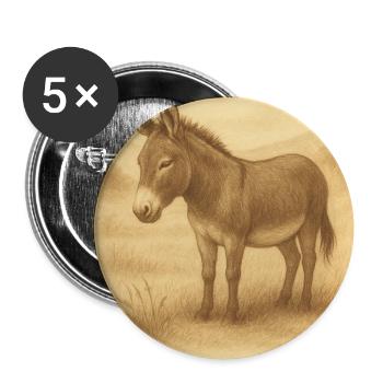 Weisheit des Esels in Ruhe - Buttons mittel 32 mm (5er Pack) - Weiß - Vorne