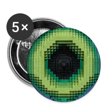 Pixel Eye Mosaic - Buttons medium 1.26"/32 mm (5-pack) - white - Front