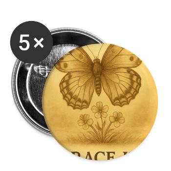 Grace in Flight Butterfly Bloom - Buttons medium 1.26"/32 mm (5-pack) - white - Front