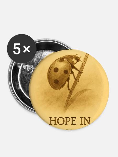 Hoffnung im Kleinen - Buttons mittel 32 mm (5er Pack) - Weiß