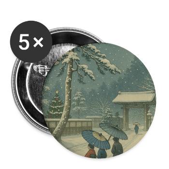 Christmastime - Buttons medium 1.26"/32 mm (5-pack) - white - Front