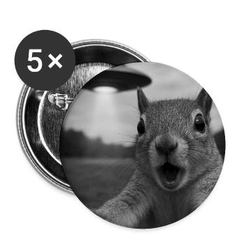 UFO Eichhörnchen Begegnung - Buttons mittel 32 mm (5er Pack) - Weiß - Vorne