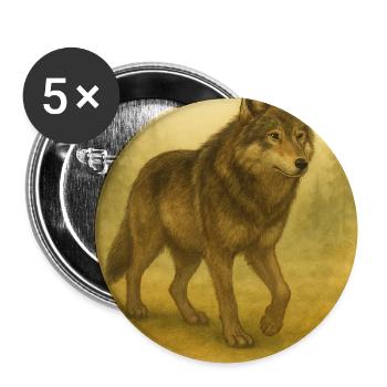 Geist des Freiheitswolfs - Buttons mittel 32 mm (5er Pack) - Weiß - Vorne