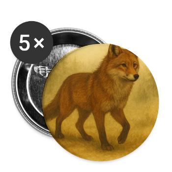 Renard de la Liberté dans le style sépia - Lot de 5 moyens badges (32 mm) - blanc - Devant