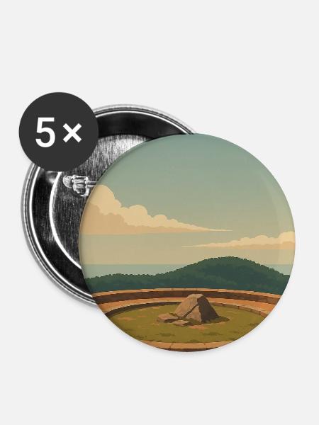 Montana de Garajonay - Buttons mittel 32 mm (5er Pack) - Weiß