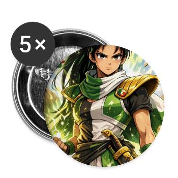 DZ Manga – Frauen - Buttons mittel 32 mm (5er Pack) - Weiß - Vorne