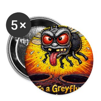 Für eine Graufliege ist ein Loch immer frisch - Buttons mittel 32 mm (5er Pack) - Weiß - Vorne