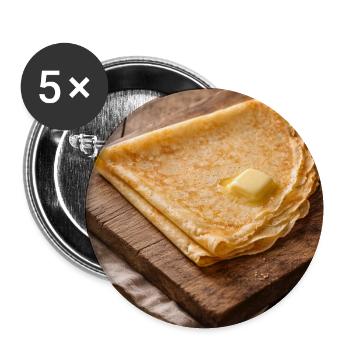 Crêpes croustillantes au beurre - Lot de 5 moyens badges (32 mm) - blanc - Devant