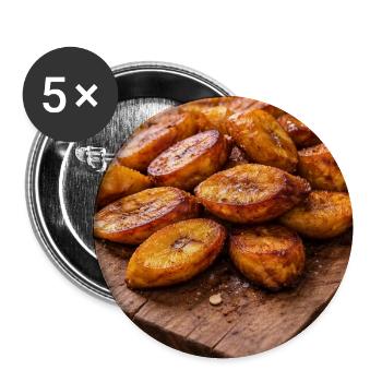 Plantains frits (Dodo) - Lot de 5 moyens badges (32 mm) - blanc - Devant