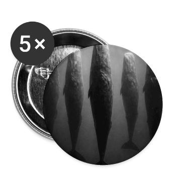 Underwater whales in the beam of light - Buttons medium 1.26"/32 mm (5-pack) - white - Front