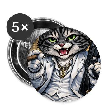 DonnyMontana - Lot de 5 moyens badges (32 mm) - blanc - Devant