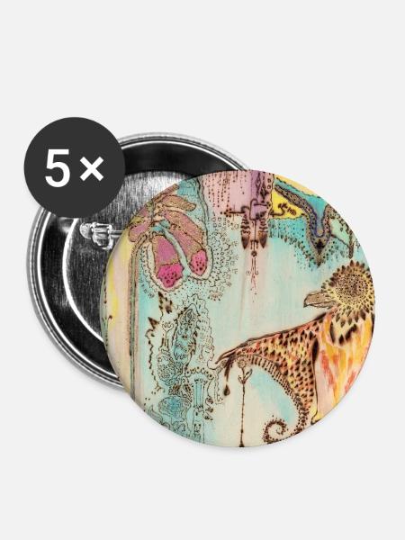 Traumvögel-Edikt - Buttons mittel 32 mm (5er Pack) - Weiß