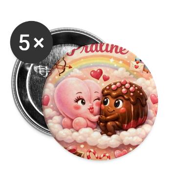 Cucul la praline - Buttons mittel 32 mm (5er Pack) - Weiß - Vorne