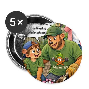 Gartenfreunde Beetspaß - Buttons mittel 32 mm (5er Pack) - Weiß - Vorne