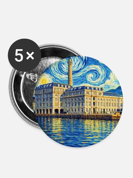 Plymouth, England - Buttons mittel 32 mm (5er Pack) - Weiß