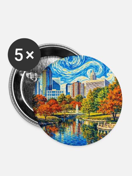 Charlotte, North Carolina - Buttons mittel 32 mm (5er Pack) - Weiß