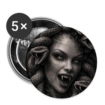 Medusa - Buttons mittel 32 mm (5er Pack) - Weiß - Vorne