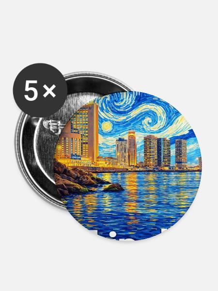 Tripoli Libya Starry Night - Buttons mittel 32 mm (5er Pack) - Weiß