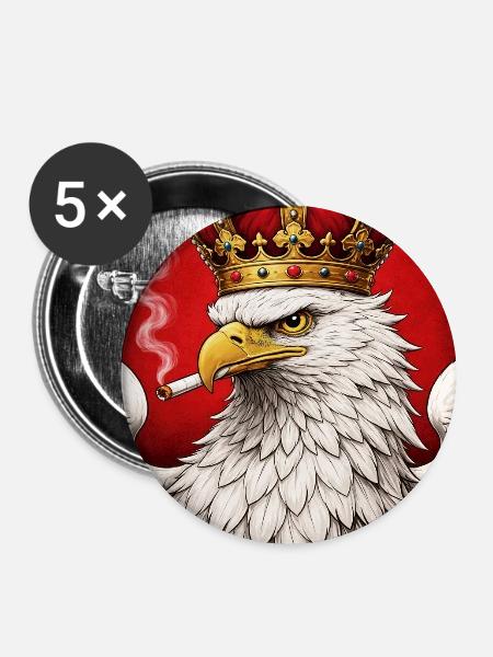 polnischer adler - Buttons mittel 32 mm (5er Pack) - Weiß
