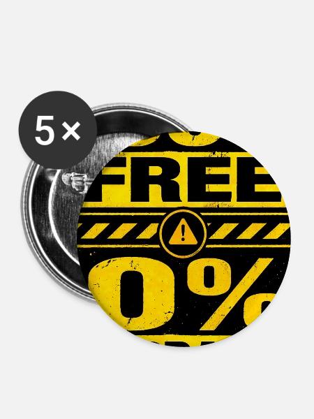 100% kostenlos 0% Garantie - Buttons mittel 32 mm (5er Pack) - Weiß