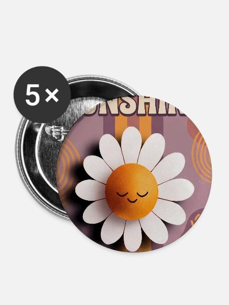 Du bist meine Sonnenschein-Gänseblümchen-Popkunst - Buttons mittel 32 mm (5er Pack) - Weiß