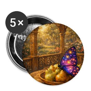 Butterfly of Eternal Orchard – World of the Sun - Buttons medium 1.26"/32 mm (5-pack) - white - Front