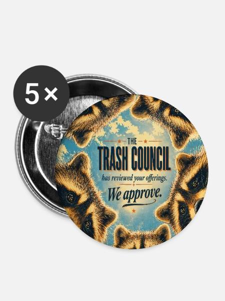 Plakat des Waschbärenrats - Buttons mittel 32 mm (5er Pack) - Weiß