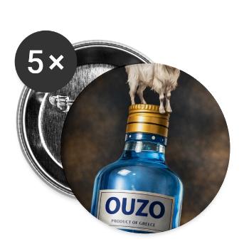 Bock auf Ouzo - Buttons mittel 32 mm (5er Pack) - Weiß - Vorne