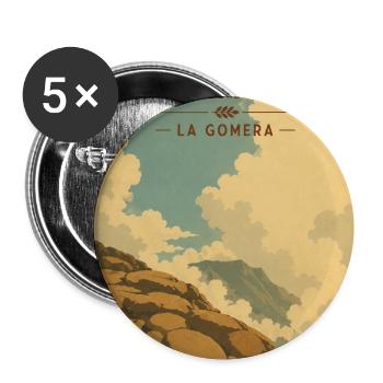 La Fortaleza La Gomera Travel Poster - Buttons mittel 32 mm (5er Pack) - Weiß - Vorne
