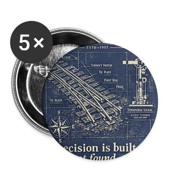 Railway Technology Blueprint Precision - Buttons medium 1.26"/32 mm (5-pack) - white - Front
