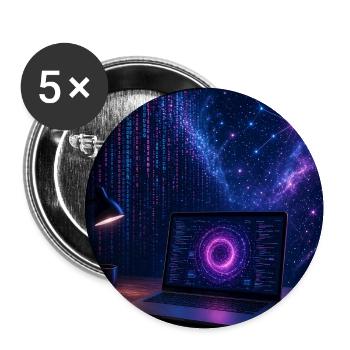 Der Code der Matrix: Zeit für die Nachteule - Buttons mittel 32 mm (5er Pack) - Weiß - Vorne