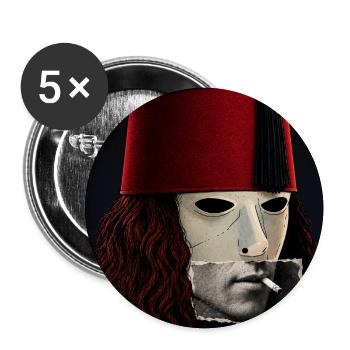 Buckethead x Albert Camus Collage - Buttons mittel 32 mm (5er Pack) - Weiß - Vorne