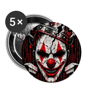 Willkommen in der Corona Clowns Simulation - Buttons mittel 32 mm (5er Pack) - Weiß - Vorne
