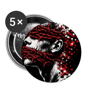 Kollektive Amnesie Schweigen T-Shirt - Buttons mittel 32 mm (5er Pack) - Weiß - Vorne