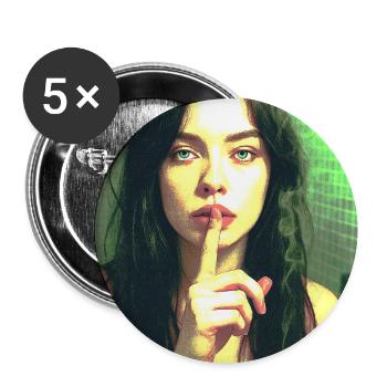 pssst III - Buttons mittel 32 mm (5er Pack) - Weiß - Vorne