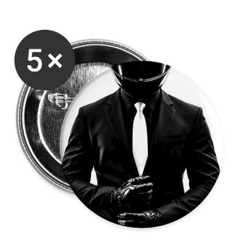 Black Raider - Buttons mittel 32 mm (5er Pack) - Weiß - Vorne
