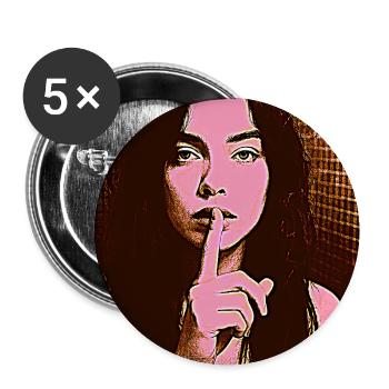 pssst VI - Buttons mittel 32 mm (5er Pack) - Weiß - Vorne