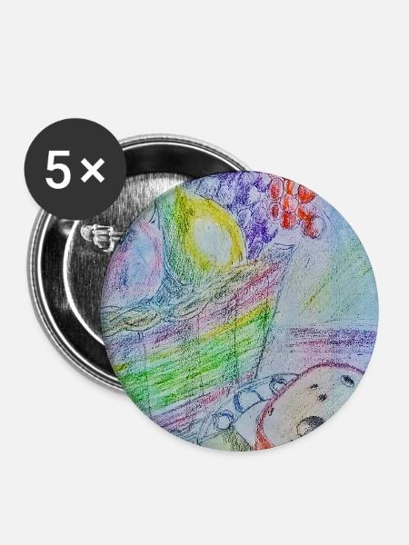 Obstkorb - Buttons mittel 32 mm (5er Pack) - Weiß