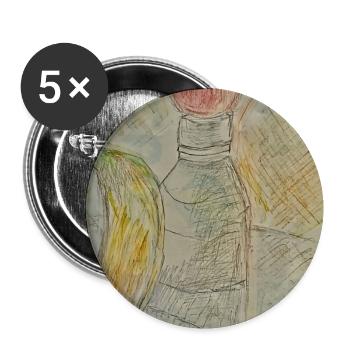 Stillleben - Buttons mittel 32 mm (5er Pack) - Weiß - Vorne