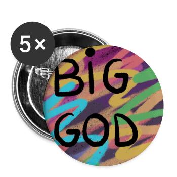 Big God Retro - Buttons medium 1.26"/32 mm (5-pack) - white - Front